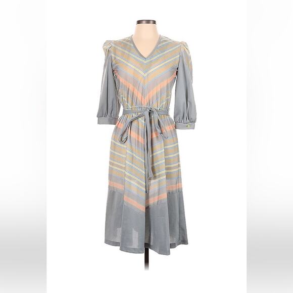 Vintage 70s Mijoi secretary day midi dress, size 7/8 - Picture 1 of 10
